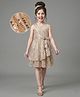 Primo Gino Woven Sleeveless Sequin Embellished Party Dress With Ruffle Detail - Matt Gold