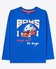 Ariel Cotton Knit Full Sleeves Boys Will Be Boys Text Printed Tee - Blue