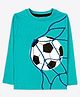Ariel Cotton Knit Full Sleeves Football Printed Tee - Turquoise