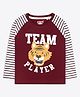 Ariel Cotton Knit Full Sleeves Tiger Team Player Text Printed Tee - Maroon