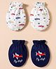 Doodle Poodle 100% Cotton Knit Booties with Vehicle Print Pack Of 2 - White & Navy Blue