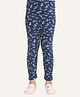 Ariel Cotton Knit Abstract Print Leggings - Navy Blue