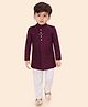 ETHNIKS NEURON Woven Full Sleeves Striped & Sequins Embellished Jodhpuri Pant Set - Wine