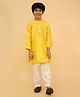 The Mom Store Cotton Woven Full Sleeves Solid Kurta Pyjamas Set - Yellow
