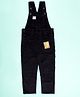 Kiddopanti Cotton Woven Sleeveless Reindeer Badge Detailed Corduroy Dungarees -  Navy Blue