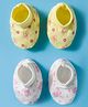 Doodle Poodle 100% Cotton Interlock Knit Booties with Animal Print Pack of 2 - White & Yellow