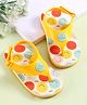 Babyoye Velcro Closure Flip Flops With Smile Print - Yellow