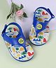 Babyoye Velcro Closure Flip Flops With Tree Print - Blue & White