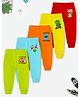 Trampoline Cotton Blend Knit Pack Of 5 Animal Printed Pajamas - Multi Colour