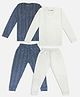 Trampoline Knit Pack Of 2 Full Sleeves Striped Thermal Sets - Blue & White