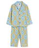 Cocoon Care Bamboo Muslin Knit Full Sleeves Duck Printed Coordinating Night Suit Set - Yellow