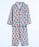 Cocoon Care Muslin Full Sleeves Star Printed Coordinating Night Suit Set - Blue