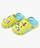 Toothless Unicorn & Hot Air Balloon Applique Detailed Perforated Slingback Clogs - Yellow & Sky Blue