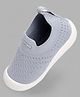 Toothless Mesh Detailed Slip On Shoes - Grey