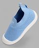 Toothless Mesh Detailed Slip On Shoes - Blue