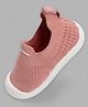 Toothless Mesh Detailed Slip On Shoes - Peach