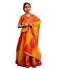 Cutiediva Chanderi Silk Woven Three Fourth Sleeves Bandhani Printed Lehenga & Choli Set With Dupatta - Multi Colour