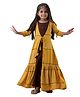 Cutiediva Rayon Woven Three Fourth Sleeves Abstract Printed  Anarkali Kurti - Yellow