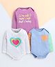 Polka Tots Family Theme Cotton Knit Pack Of 3 Full Sleeves Im Cute Moms Cute Dads Lucky Text Printed Onesie - Multi Colour