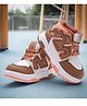 asian Abstract Designed Lace Up Shoes - White & Orange