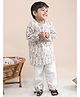 Polka Tots Cotton Woven Full Sleeves Fish Printed Kurta Pyjama Night Suit Set - Pink