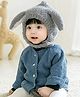 Priaansha Creation Fur Woven Rabbit Ears Designed Warm Hat - Grey - Circumference 52 Cm