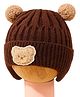 Priaansha Creation Woven Bear Face Patch Detailed Cap - Brown - Circumference 50 Cm