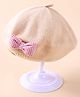 Priaansha Creation Woven Bow Appliqued Beret Hat - Beige - Circumference 36 Cm