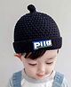 Priaansha Creation Knitted Woven Textured Cap - Black - Circumference 46 Cm