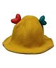 Priaansha Creation Knitted Woven Heart Applique Detailed Fisherman Hat - Yellow - Circumference 50 Cm