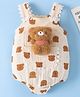 Mark & Mia Sleeveless Onesie With Teddy Bear Print & Applique - Beige
