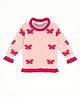Nautinati Knit Full Sleeves Butterfly Designed Sweater - Pink