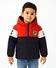 Nautinati Knit Full Sleeves Colour Blocked Hooded Puffer Jacket - Multi Colour