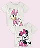 Nautinati Cotton Knit Pack Of 2 Mickey & Friends Featuring Half Sleeves Minnie Mouse And Daisy Duck Printed Tees - White