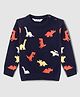 Nautinati Knit Full Sleeves Dinosaur Designed Sweater - Navy Blue