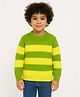Nautinati Knit Full Sleeves Striped Sweater - Green & Yellow