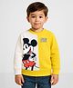 Nautinati Cotton Knit Disney Featuring Half Sleeves Mickey Mouse Printed Tee - White & Yellow