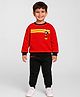 Nautinati Cotton Knit Mickey & Friends Featuring Full Sleeves Mickey Mouse Printed Sweatshirt & Joggers Set - Blue & Red