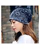 MOMISY Soft Stretch Chemo Scarf Beanie | Breathable Slouchy Hat with Stylish Prints for Women (Navy)