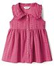Bonfino Woven Sleeveless Schiffli Dress - Dark Pink