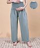 Secret Wish Velvet Woven Smocked Maternity Pants - Grey