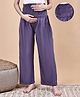 Secret Wish Velvet Woven Smocked Maternity Pants - Purple