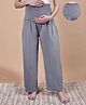 Secret Wish Velvet Woven Smocked Maternity Pants  - Grey