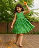 Somersault Cotton Woven Sleeveless Birds Printed Gota Lace Embellished Ethnic Dress - Green