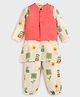 Somersault Cotton Woven Full Sleeves Floral Printed Kurta Pyjama Set With Jacket - Pink