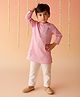 Somersault Cotton Woven Full Sleeves Floral Embroidered Kurta Pyjama Set - Pink
