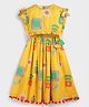 Somersault Cotton Woven Half Sleeves Floral Printed Tassels Detailed Lehenga Choli Set - Yellow