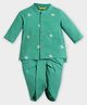 Somersault Cotton Woven Full Sleeves Paper Windmill Embroidered Dhoti Kurta Set - Green