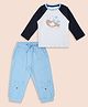 My Milestones 100% Cotton Knit Full Sleeves Ocean Pals Printed Tee & Joggers Set - Multi Colour