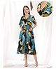 Zelena Cotton Silk Woven Half Sleeves Floral Printed Maternity Dress With Front Open Nursing Access - Multi Colour